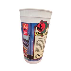 1992 McDonald’s Velociraptor Collectible Cup Jurassic Park Dinosaur 7” Vintage